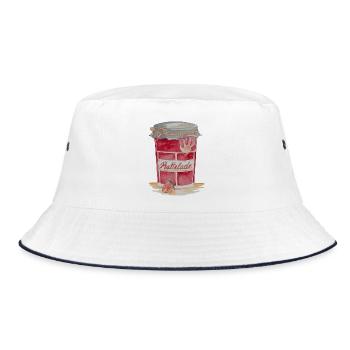 Ratfoodz' Rattelade (Backprint) by RatzDesign - Bucket Hat - Weiß/Navy - Vorne