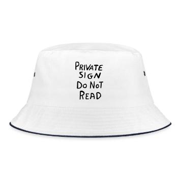 Panneau de zone privée - Design secret amusant - Bob - blanc/marine - Devant