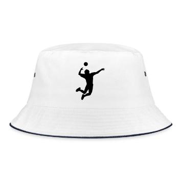 Volleyball jumped stroke or service - Bucket Hat - white/navy - Front