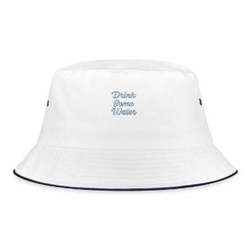 Trink etwas Wasser Skript - Bucket Hat - Weiß/Navy - Vorne