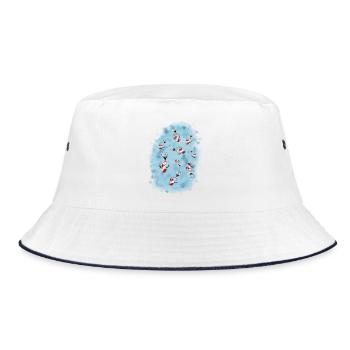 Koi carp pond Japan - Bucket Hat - white/navy - Front