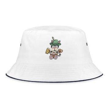 Drôle de chat en costume de lederhosen - Bob - blanc/marine - Devant