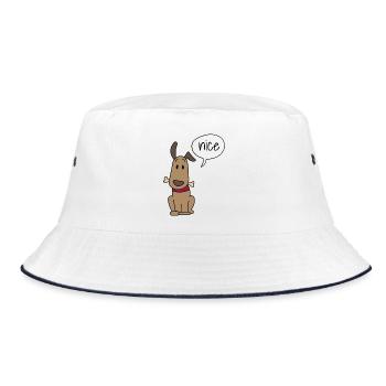 Niedlicher Hund - Bucket Hat - Weiß/Navy - Vorne