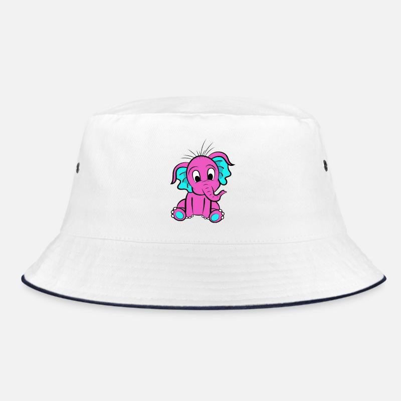 Pink elephant - Bucket Hat - white/navy