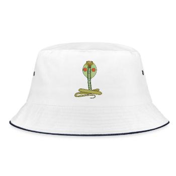 Schlange - Bucket Hat - Weiß/Navy - Vorne