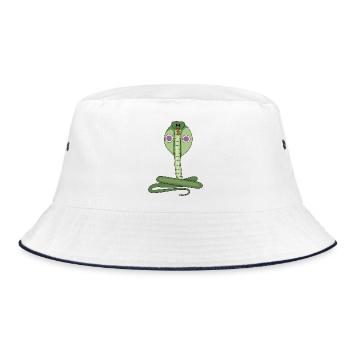 Snake - Bucket Hat - white/navy - Front