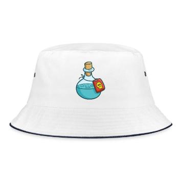 Poison Bottle RPG Poisoned Potion Fantasy Shirt - Bucket Hat - white/navy - Front