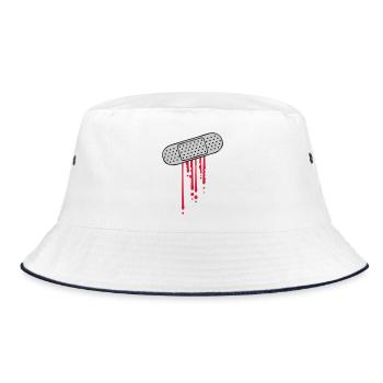 Blood drops patch - Bucket Hat - white/navy - Front