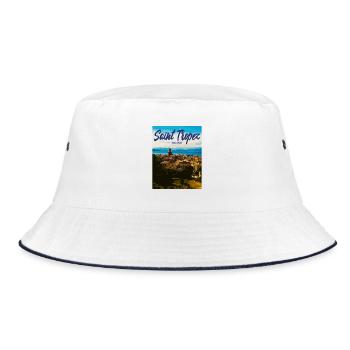 Saint Tropez Küstenflair Côte d'Azur - Bucket Hat - Weiß/Navy - Vorne