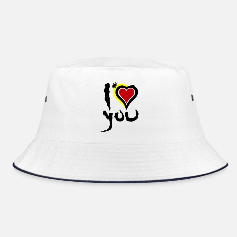 Je t’aime Heart Abstract Art Saint-Valentin - Bob - blanc/marine