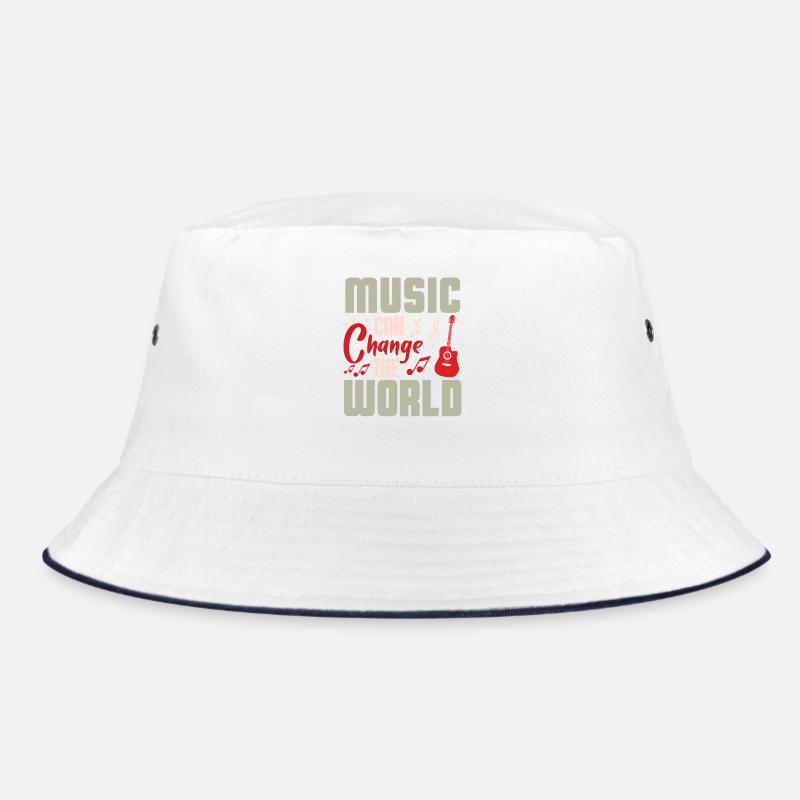 Music changes the world Design - Bucket Hat - white/navy