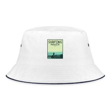 Surfing paradise Honolulu - Bucket Hat - white/navy - Front