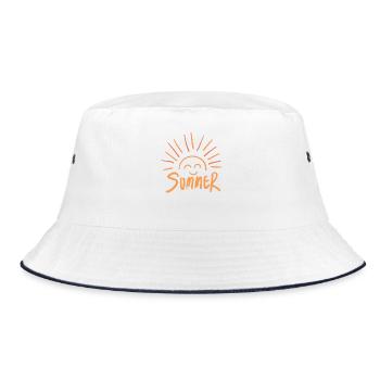 Vivid Summer Sunbeams Illustration - Bucket Hat - white/navy - Front