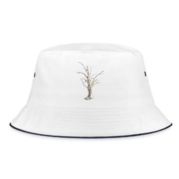 Baum - Bucket Hat - Weiß/Navy - Vorne