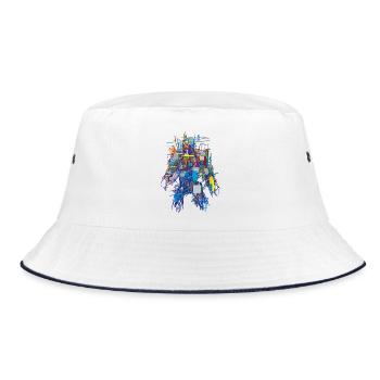 Cyber Android Abstract - Bucket Hat - white/navy - Front