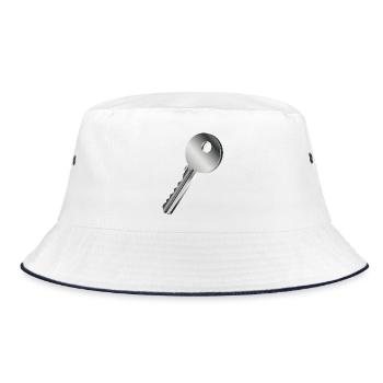 silver-colored single key - Bucket Hat - white/navy - Front