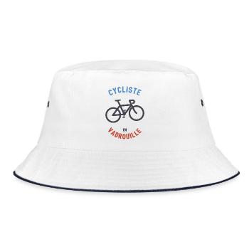 Cyclist in Mop - Bucket Hat - white/navy - Front