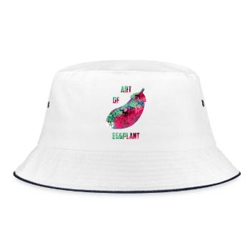 Kunst der Auberginen - Bucket Hat - Weiß/Navy - Vorne