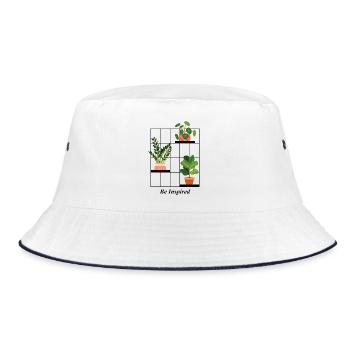 Plant Be Inspired Graphic - Bucket Hat - white/navy - Front