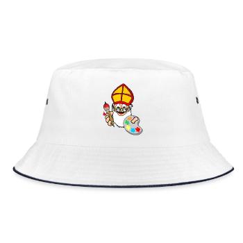 Sinterklaas-Farbe - Bucket Hat - Weiß/Navy - Vorne
