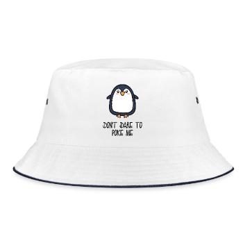 Cool Tier Vogel Statement Pinguin Südpol - Bucket Hat - Weiß/Navy - Vorne