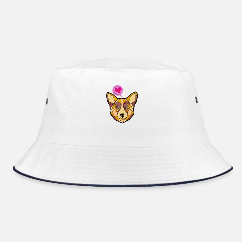 Geometrischer Hund mit Herz Bucket Hat