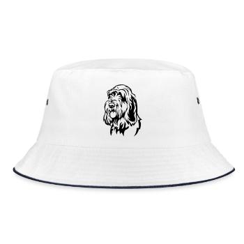Spinone Italiano Kopf - Bucket Hat - Weiß/Navy - Vorne
