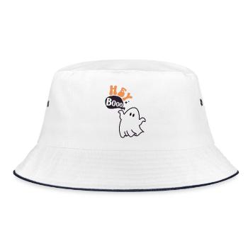 Hey booo - Bucket Hat - white/navy - Front