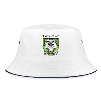 Funny football face - Bucket Hat - white/navy - Front