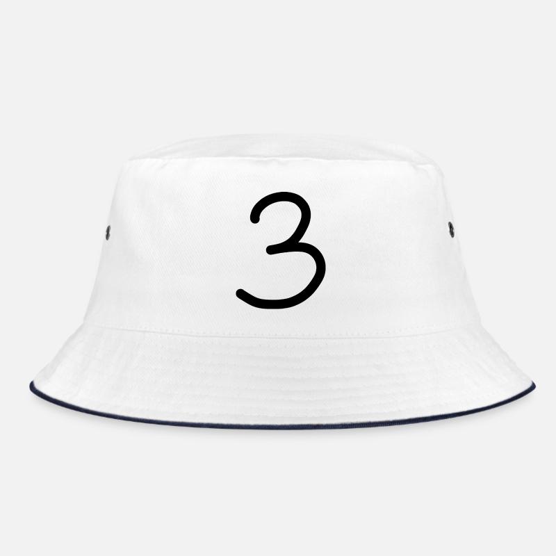 3 Number three number black birthday Bucket Hat