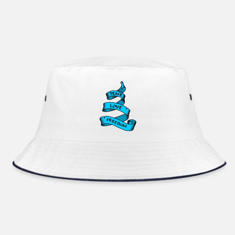 Peace love freedom blue Bucket Hat
