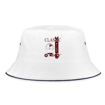 Vintage Classic Car - Bucket Hat - white/navy - Front
