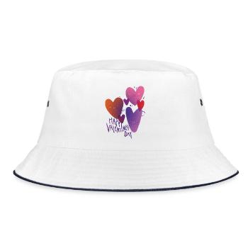 happy valentines day - Bucket Hat - Weiß/Navy - Vorne