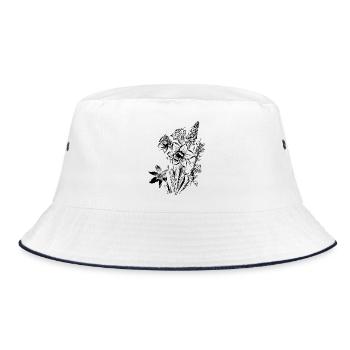 Daffodils Flowers Spring Rock Crystal - Bucket Hat - white/navy - Front