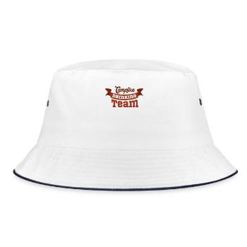 Camping Team Monogram Design - Bucket Hat - Weiß/Navy - Vorne