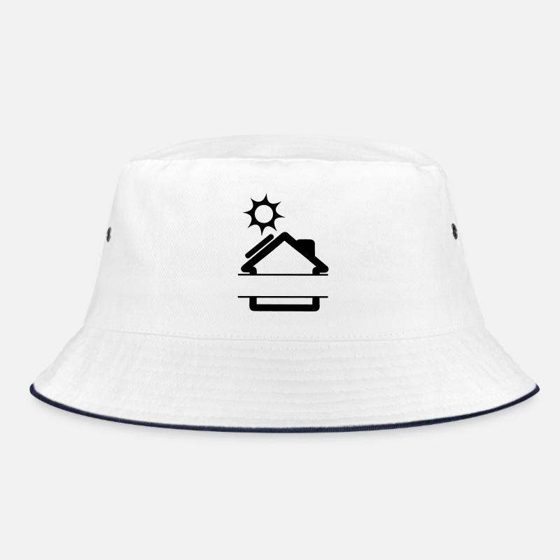 Solar panel on house with sun Bucket Hat