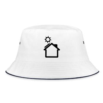 Solar panel on house logo - Bucket Hat - white/navy - Front
