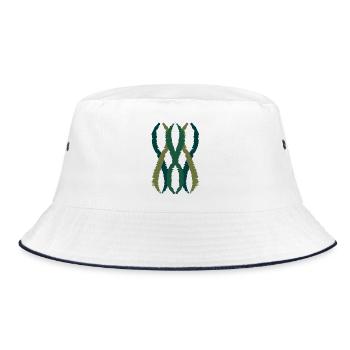wave Art 03 - Bucket Hat - white/navy - Front