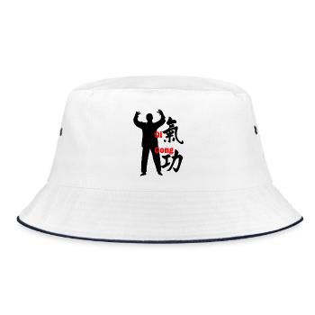 001 Kung Fu Qi Gong - Bucket Hat - Weiß/Navy - Vorne