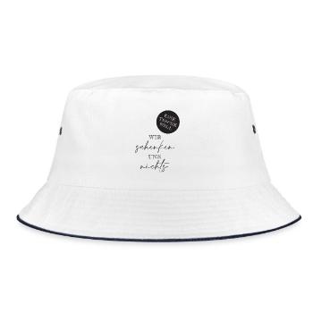 Wir schenken uns nichts Typo Design - Bucket Hat - Weiß/Navy - Vorne