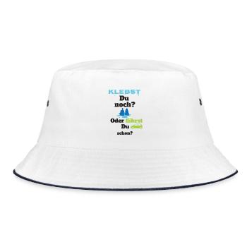 Klimakleber - Klebst du noch? - Bucket Hat - Weiß/Navy - Vorne