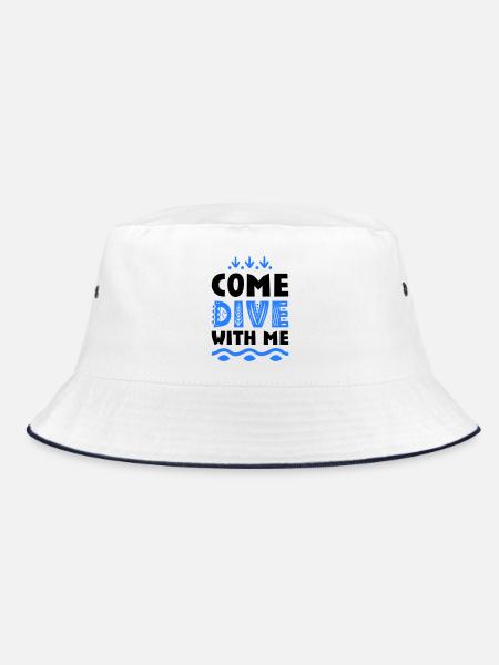 Funny sayings for divers - Bucket Hat - white/navy - Front