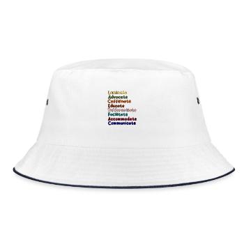 Colorful Action Verbs for Education - Bucket Hat - white/navy - Front