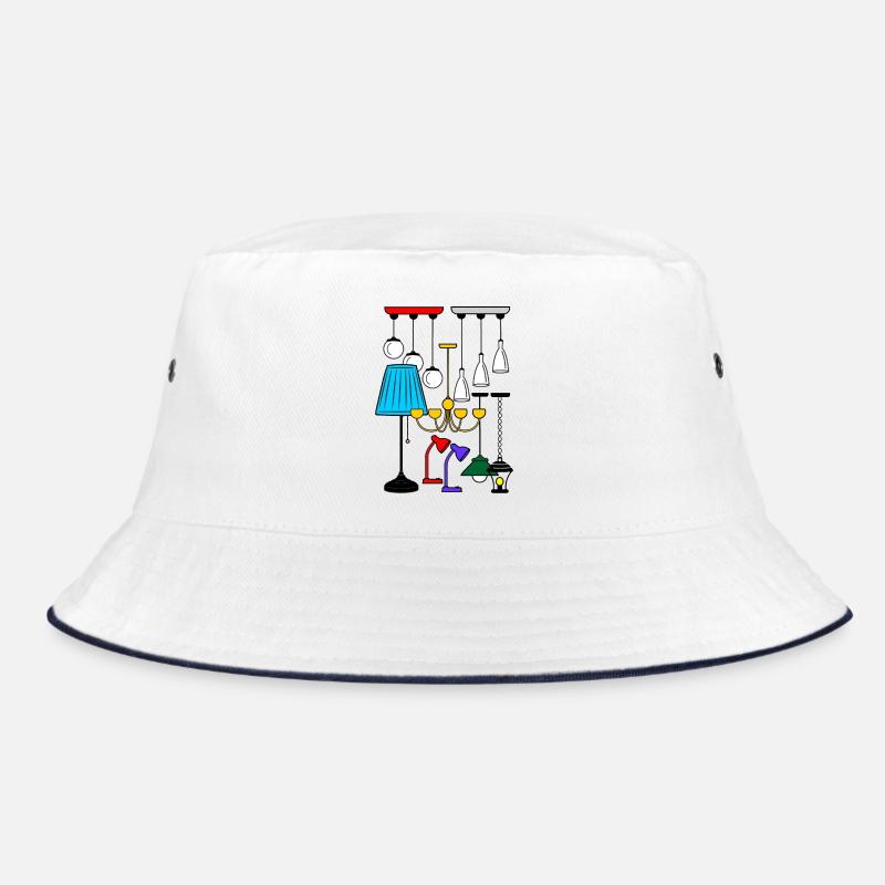 Beleuchtung Lampen Shop - Bucket Hat - Weiß/Navy