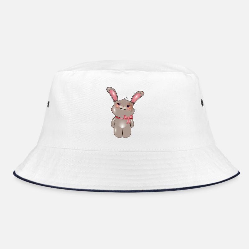 niedlicher Hase mit Schleife im Comic Stil Bucket Hat