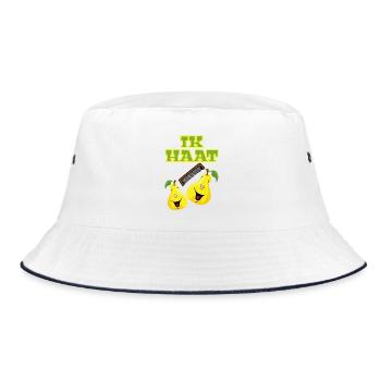I hate camping. Image of comb and pears * - Bucket Hat - white/navy - Front
