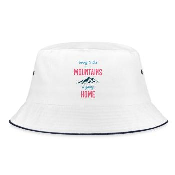 Going to the Mountains is Going Home - Bucket Hat - white/navy - Front
