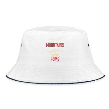 Going to the Mountains is Going Home - Bucket Hat - white/navy - Front