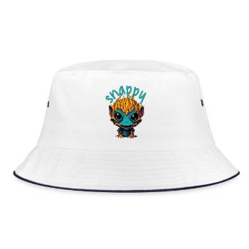 Snappy Alien - Bucket Hat - Weiß/Navy - Vorne