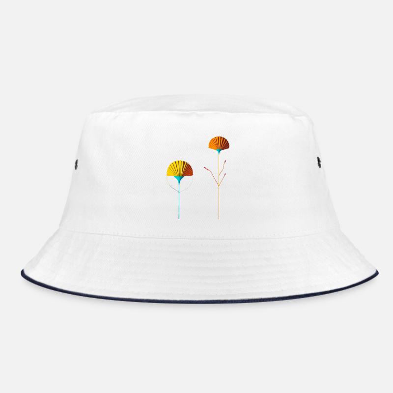 Abstrakte Farbblütenfächer Bucket Hat